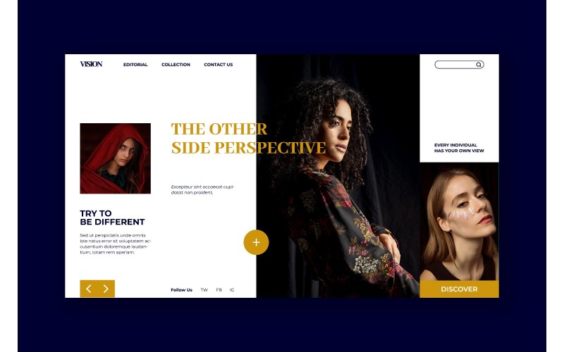 Elementos da interface do usuário Hero 63 Vision