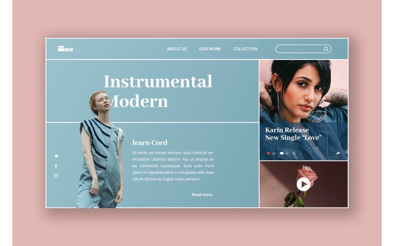 Éléments d'interface utilisateur modernes instrumentaux Hero 59