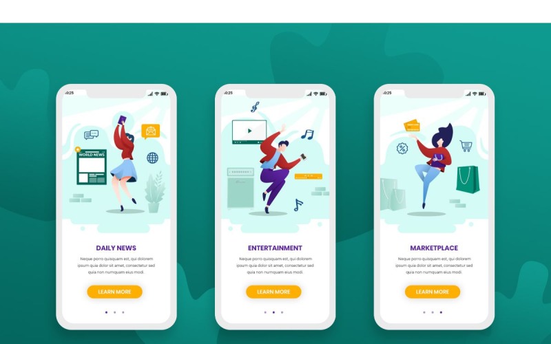 Éléments d'interface utilisateur OB 1 de la jeune génération