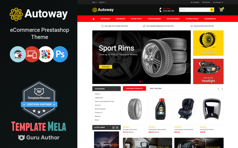 Autoway - Yedek Parça Mağazası PrestaShop Teması