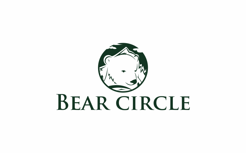 Download Шаблон логотипа "Bear Circle Logo Template" / Bear Circle Logo Template - Шаблон логотипа на тему графика circle,bear,illustration,vector,design,animal,white,symbol,icon,graphic,nature,abstract,black,predator,color,green,logo,arctic,simple,element