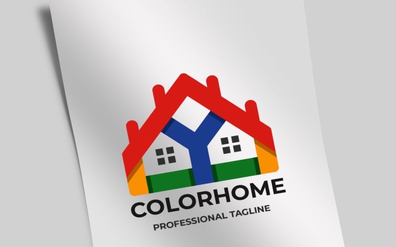 Download Шаблон логотипа "Color Home Logo Template" / Color Home Logo Template - Шаблон логотипа на тему графика architect,build,building,colorful,connect,construction,data,decoration,developer,digital,engineer,geometric,home,house,logo,media,paint,painter,pixel,property