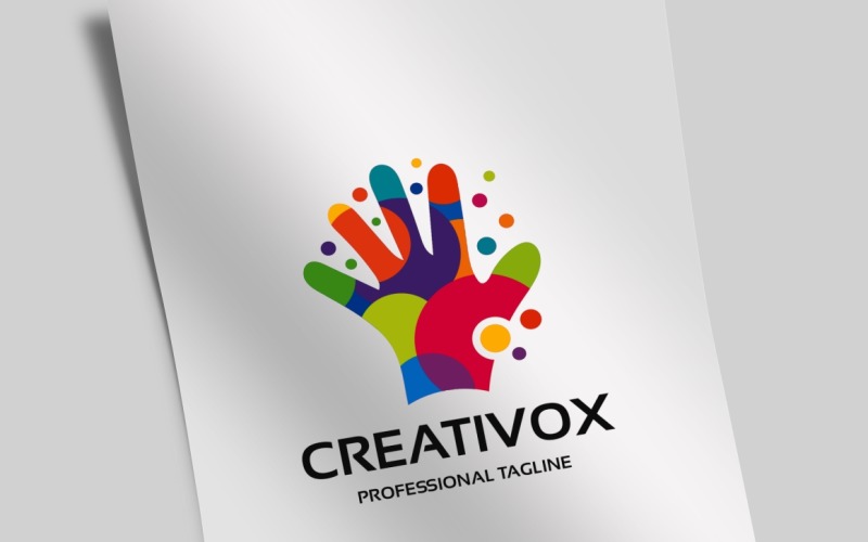 Download Шаблон логотипа "Creative Hand Logo Template" / Creative Hand Logo Template - Шаблон логотипа на тему графика artist,artistic,brand,branding,bright,child,colorful,creation,creative,creativity,creator,daycare,design,dot,dots,finger,fun,funny,hand,handprint