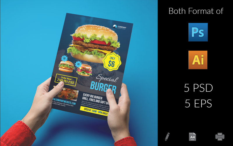 Download Фирменный стиль "Food Flyer" / Food Flyer - Фирменный стиль на тему графика advertising,agency,banner,brochure,business,business flyer,clean,commerce,company,corporate,corporate flyer,cover,creative,creative flyer,flyer,flyer design,flyer template,indesign,magazine,m