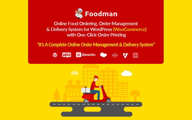 FoodMan | Çevrimiçi Yemek Siparişi, Yönetim ve Teslimat Sistemi WordPress Eklentisi