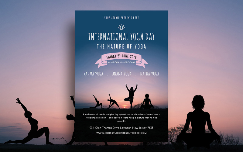 Download Фирменный стиль "Heel - Yoga Flyer Design - Corporate Identity Template" / Heel - Yoga Flyer Design - Corporate Identity Template - Фирменный стиль на тему графика flyer,yoga,meditation,international,poster,peaceful,festival,event,promotion,multipurpose,vector,silhouette,training,modern,wellness