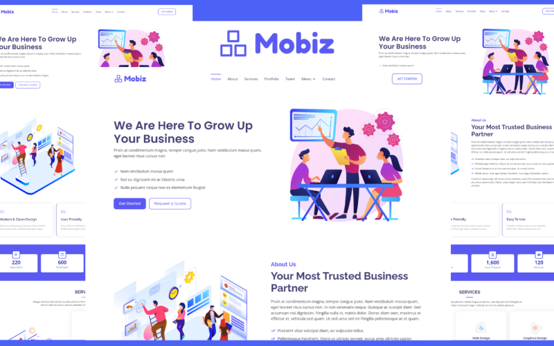 Mobiz - Bootstrap 5 Многоцелевой шаблон целевой страницы для бизнеса