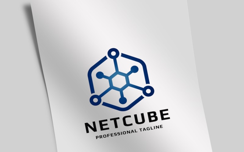 Modelo de logotipo do Net Cube 161920 TemplateMonster