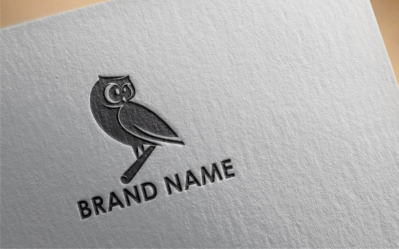 Плоский современный шаблон логотипа совы