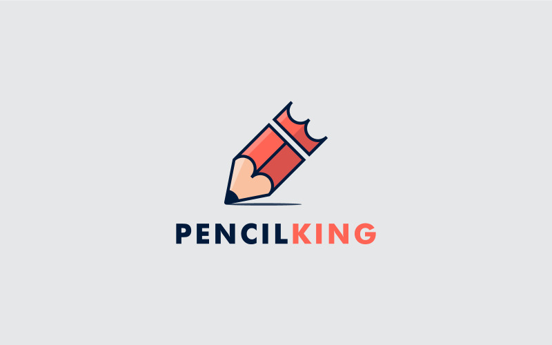 Download Шаблон логотипа "Pencil king Logo Template" / Pencil king Logo Template - Шаблон логотипа на тему графика pencil,education,class,king,royal,creative,graphic,pen,written,draw,sketch,school,business,web,icon