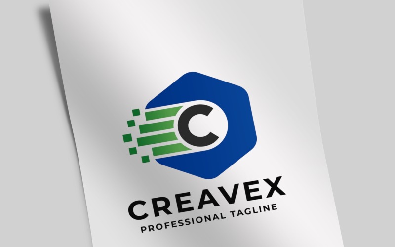 Шаблон логотипа Creavex Letter C