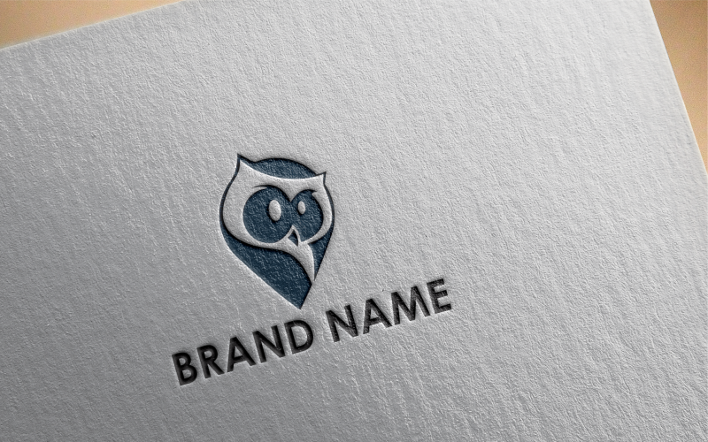 Шаблон плоского логотипа Point Owl