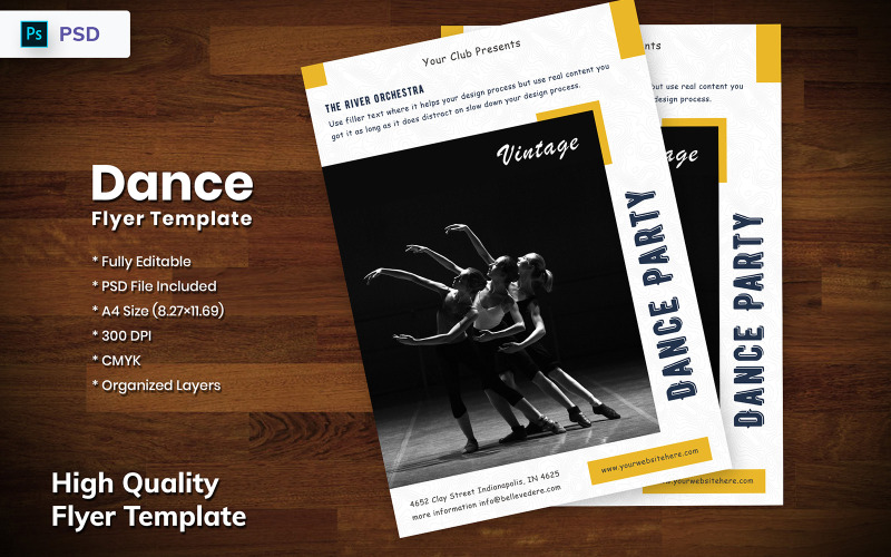 Assees - Conception de flyer de danse - Modèle d'identité d'entreprise