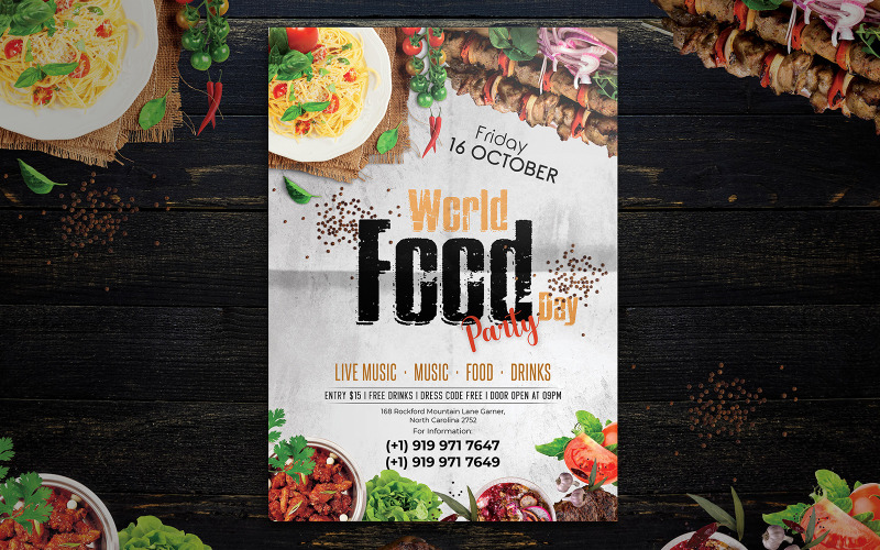 Download Фирменный стиль "Expla - World Food Day Flyer Design - Corporate Identity Template" / Expla - World Food Day Flyer Design - Corporate Identity Template - Фирменный стиль на тему графика flyer,a4,poster,banner,socialmedia,political,campaign,election,vote,register,event,modern