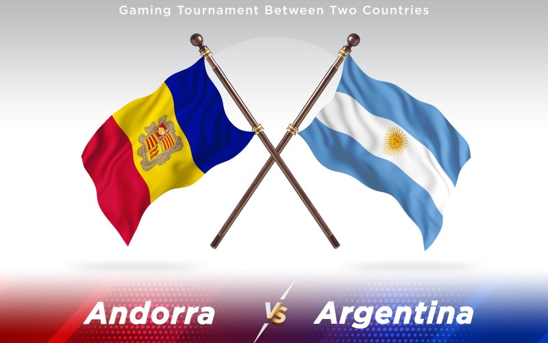 Andorra gegen Argentinien Zwei Länder Flaggen - Illustration