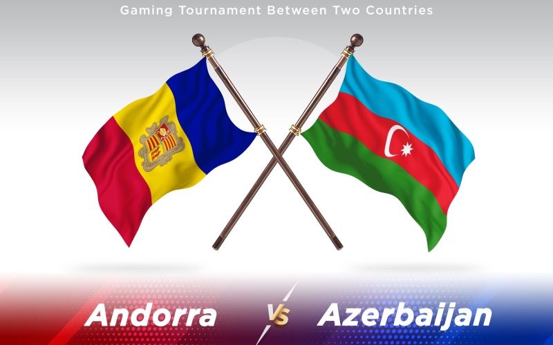 Andorra kontra Azerbajdzjan två länder flaggor - Illustration