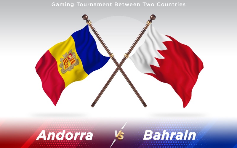 Andorra kontra Bahrein két ország zászlói - illusztráció