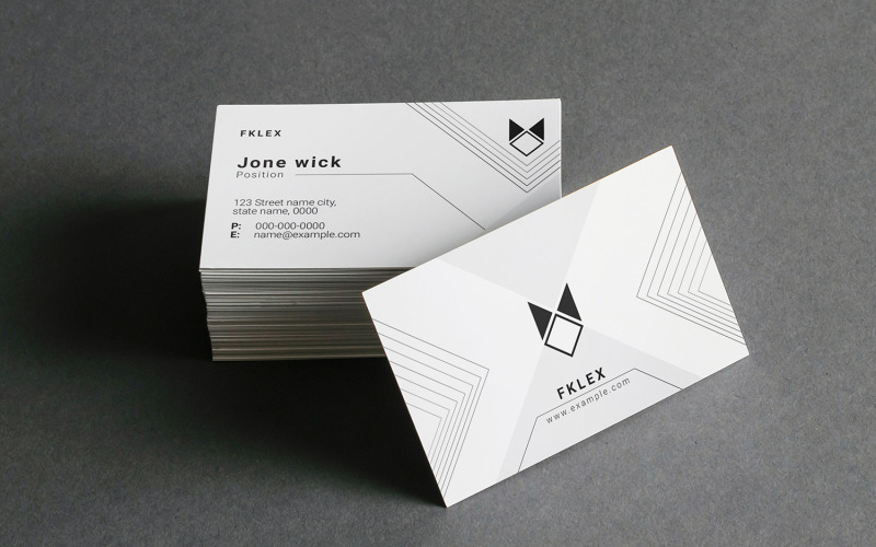 Download Фирменный стиль "Fklex Business Card - Corporate Identity Template" / Fklex Business Card - Corporate Identity Template - Фирменный стиль на тему графика business card,visiting card,corporate,personal,company,illustrator,ai,eps,minimal,clean,white,simple,business,card