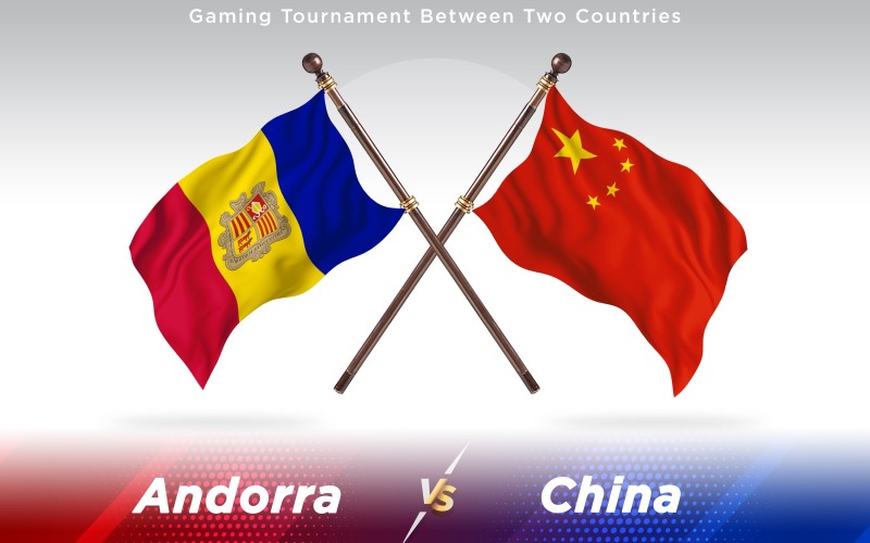 Andorra Contro Bandiere Di Due Paesi Cina - Illustrazione