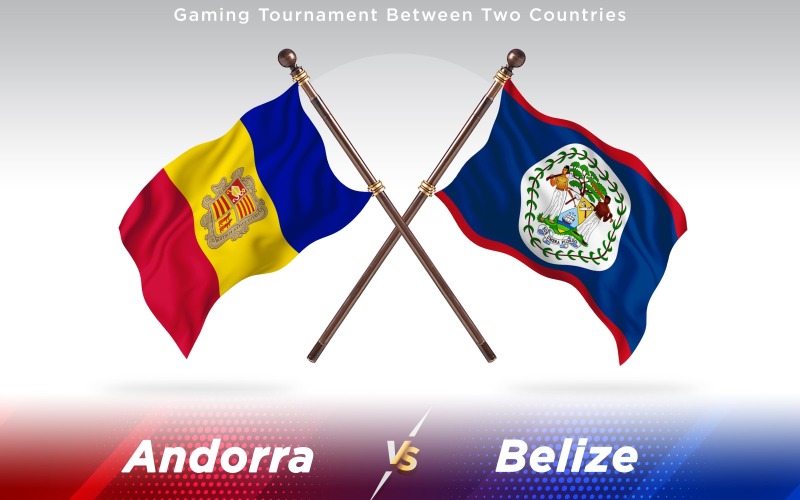 Andorra contro Belize Due Bandiere Di Paesi - Illustrazione