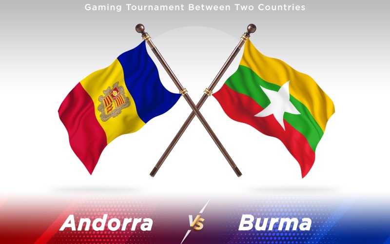 Andorra és Burma két ország zászlói - illusztráció