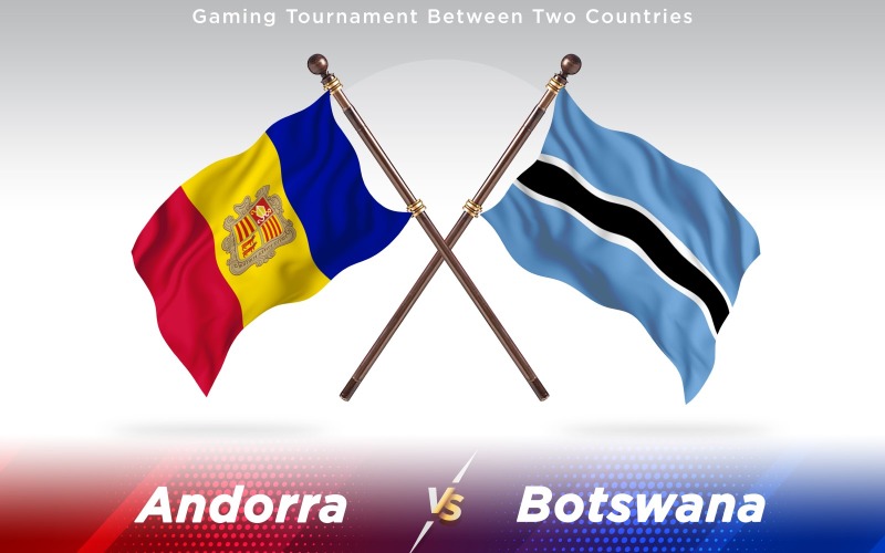 Andorra kontra Botswana två länder flaggor - Illustration