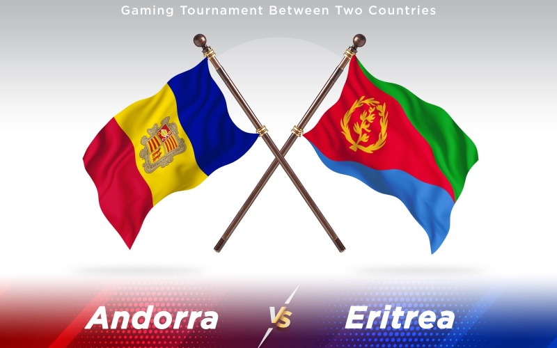 Andorra kontra Eritrea två länder flaggor - Illustration