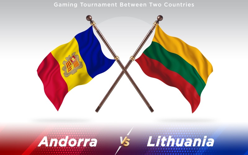 Andorra kontra Litauen två länder flaggor - Illustration