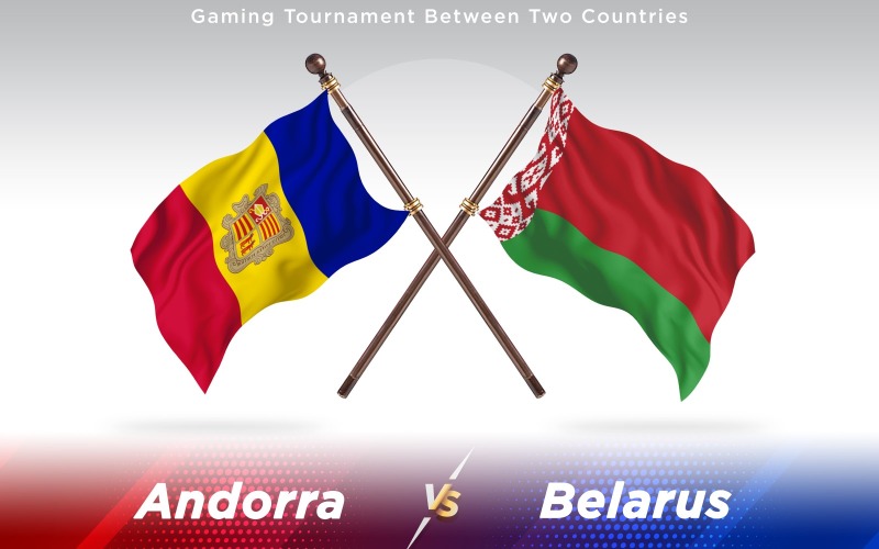 Andorra kontra Vitryssland två länder flaggor - Illustration