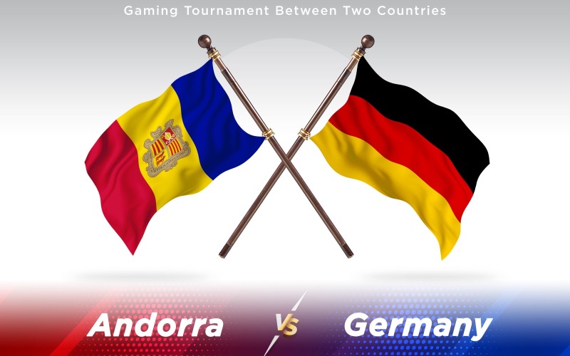 Andorra versus Alemanha Bandeiras de dois países - ilustração