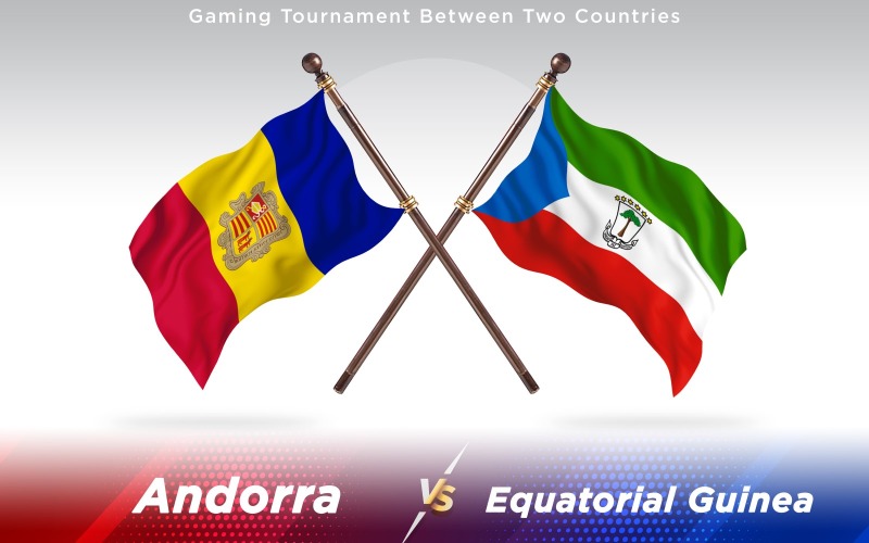 Andorra versus banderas de dos países de Guinea Ecuatorial - Ilustración