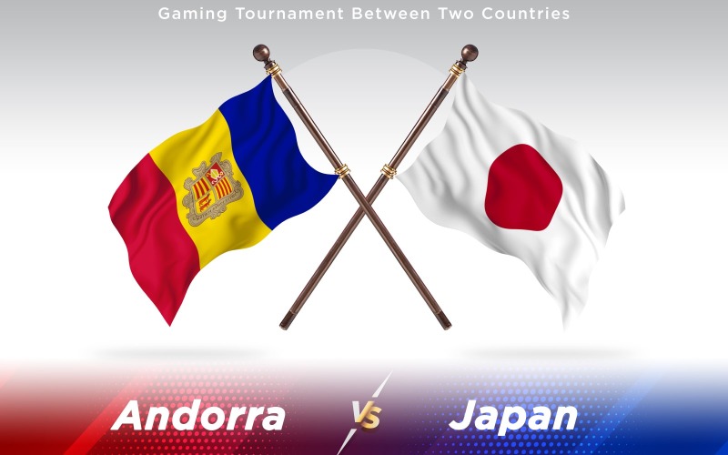 Andorra versus banderas de dos países de Japón - ilustración