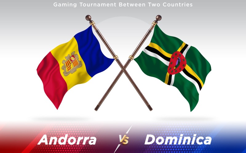 Andorra versus Dominica Bandeiras de dois países - ilustração