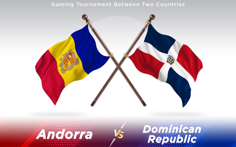 Andorra versus Dominican Republic Two Countries Flags - Illustration