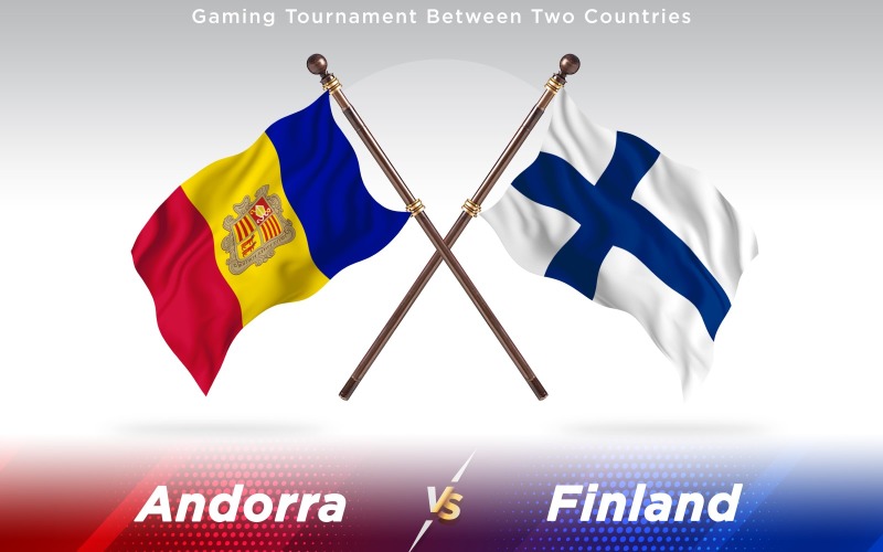 Andorra versus Finland Two Countries Flags - Illustration