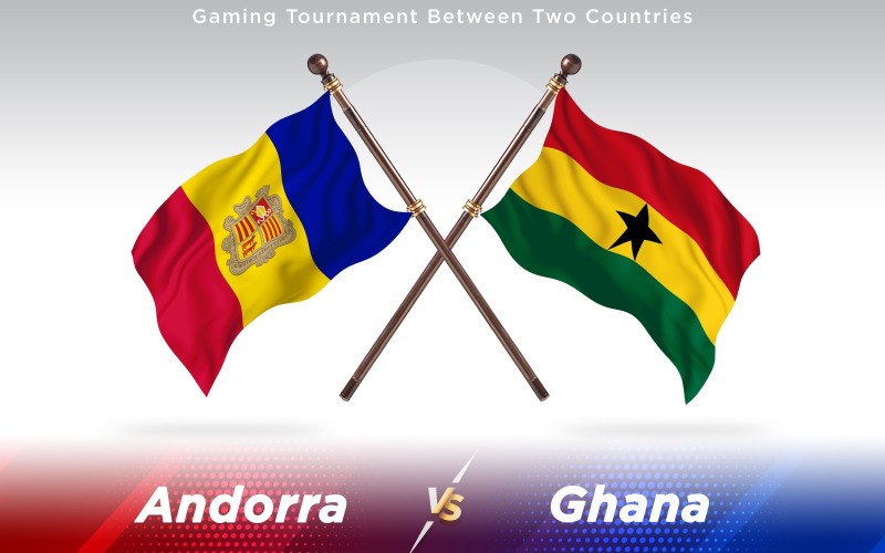 Download Иллюстрация "Andorra versus Ghana Two Countries Flags - Illustration" / Andorra versus Ghana Two Countries Flags - Illustration - Иллюстрация на тему графика national,patriotic,europe,asia,republic,map,flag,country,cartography,geography,nation,illustration,graphic,vector,state,world,isolated,symbol,border,icon