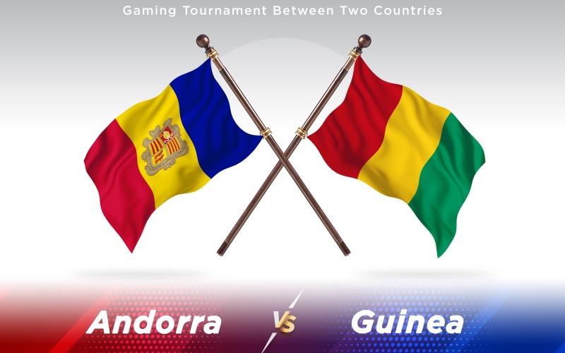 Andorra versus Guinea vlajky dvou zemí - ilustrace