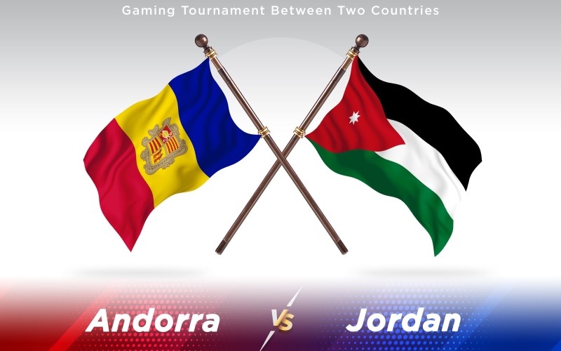 Download Иллюстрация "Andorra versus Jordan Two Countries Flags - Illustration" / Andorra versus Jordan Two Countries Flags - Illustration - Иллюстрация на тему графика national,patriotic,europe,asia,republic,map,flag,country,cartography,geography,nation,illustration,graphic,vector,state,world,isolated,symbol,border,icon