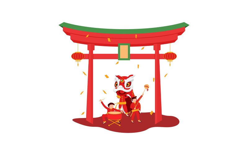 Download Иллюстрация "Rome Barongsi -  KF - Illustration" / Rome Barongsi -  KF - Illustration - Иллюстрация на тему графика chinese,ilustration,festival,celebration,new year,clean,full colour,red,yellow,events,2021