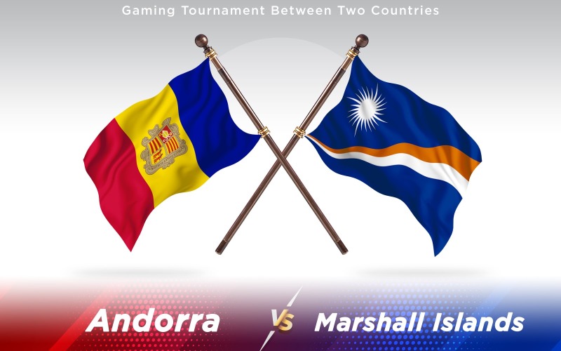Andorra Contro Isole Marshall Due Bandiere Di Paesi - Illustrazione