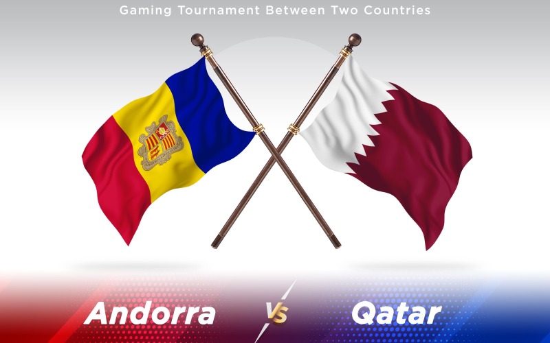 Andorra contro Qatar Due Bandiere Di Paesi - Illustrazione