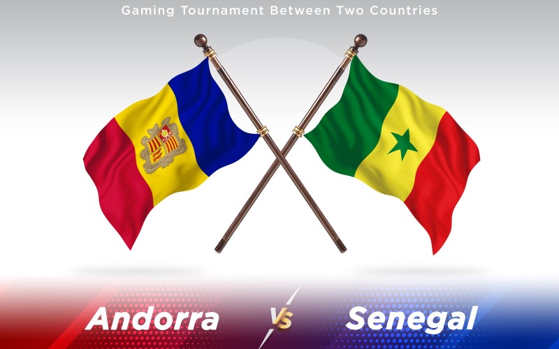 Andorra gegen Senegal Zwei Länder Flaggen - Illustration