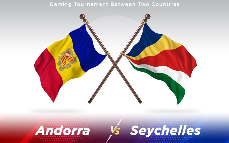 Andorra gegen Seychellen Zwei Länder Flaggen - Illustration