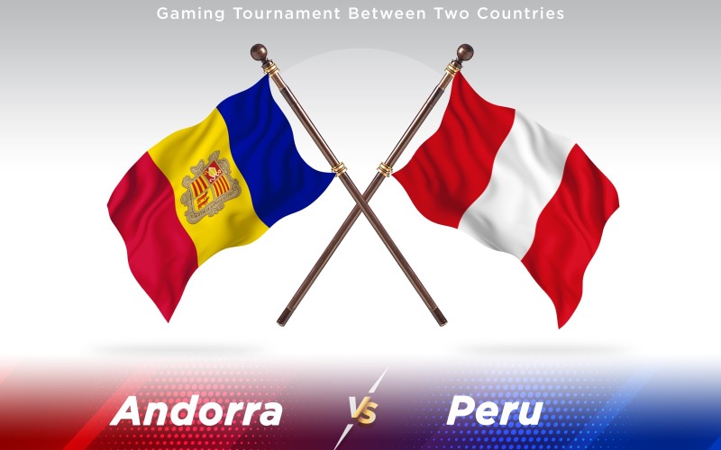 Andorra karşı Peru iki ülke bayrakları - illüstrasyon