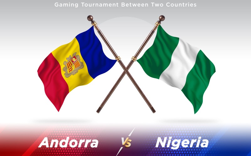Andorra kontra Nigeria två länder flaggor - Illustration