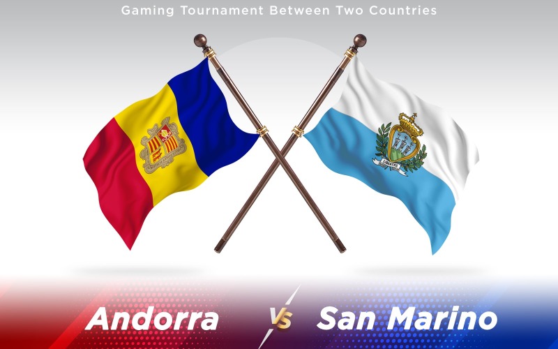 Andorra kontra San Marino två länder flaggor - Illustration