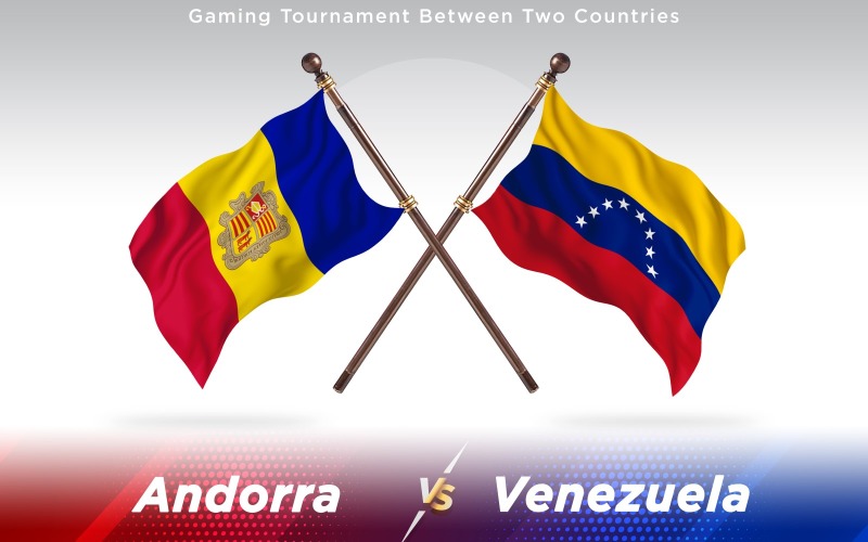 Andorra kontra Venezuela två länder flaggor - Illustration