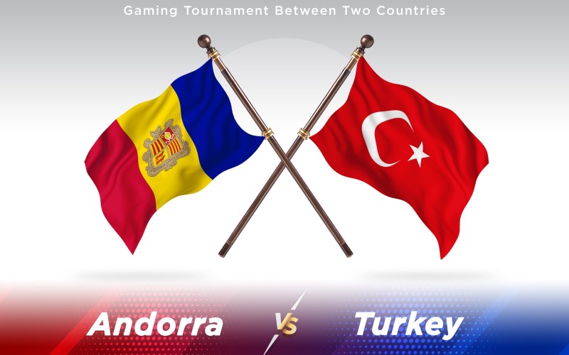 Андорра против Турции флаги двух стран - Иллюстрация