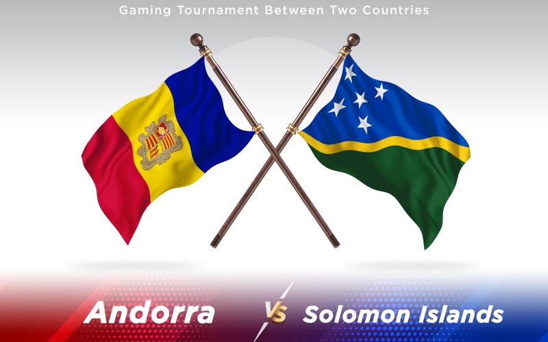 Andorra Solomon Adaları'na Karşı İki Ülke Bayrakları - İllüstrasyon