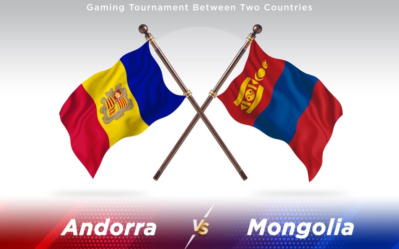 Andorra versus Mongolsko Vlajky dvou zemí - ilustrace